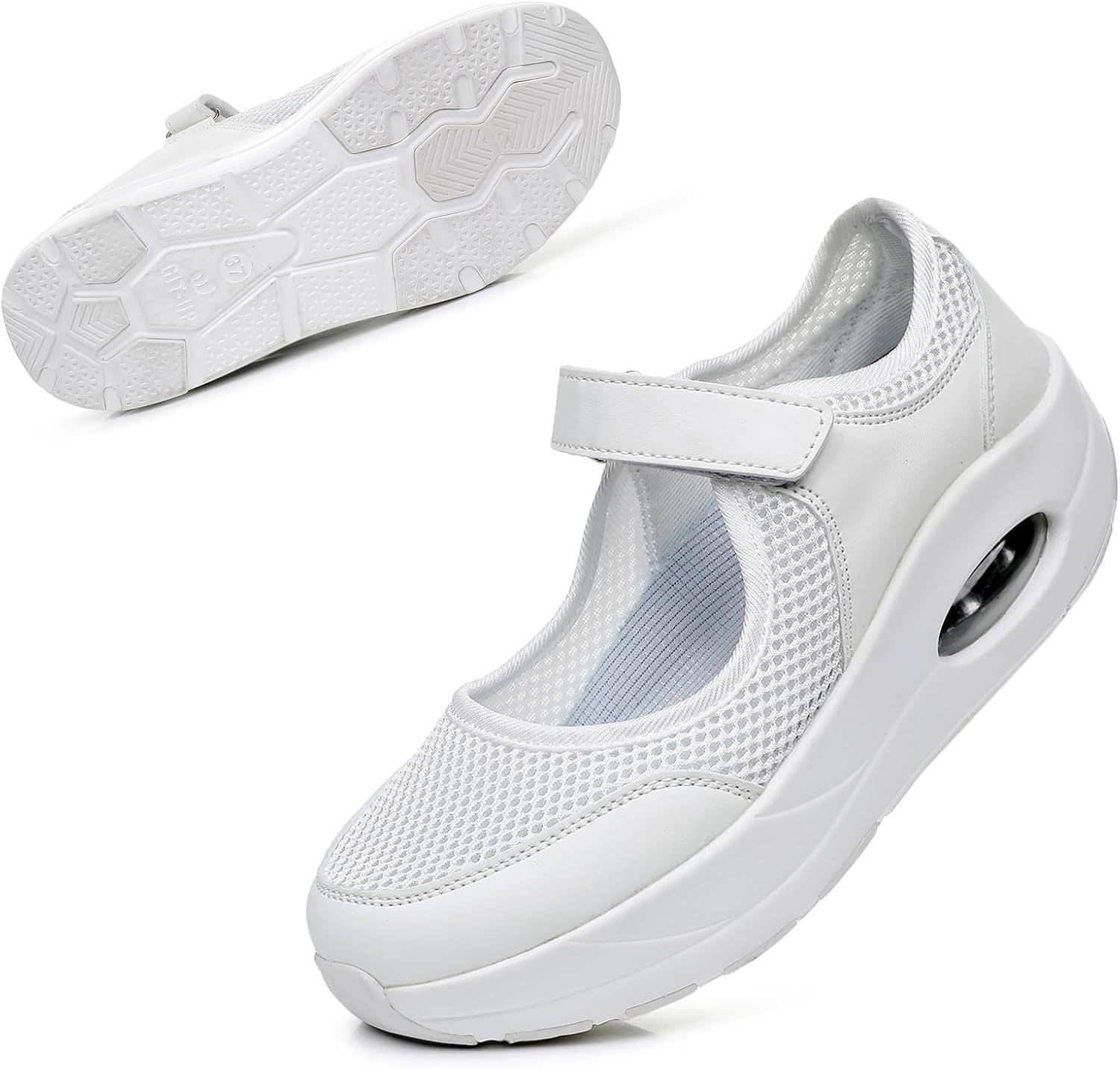 Git-up Women's Arch Support Walking Shoes, Breathable Wide Toe Box Nursing Work Shoes for Plantar Fasciitis, Comfortable Non Slip Orthopedic Sneakers for Flat feet