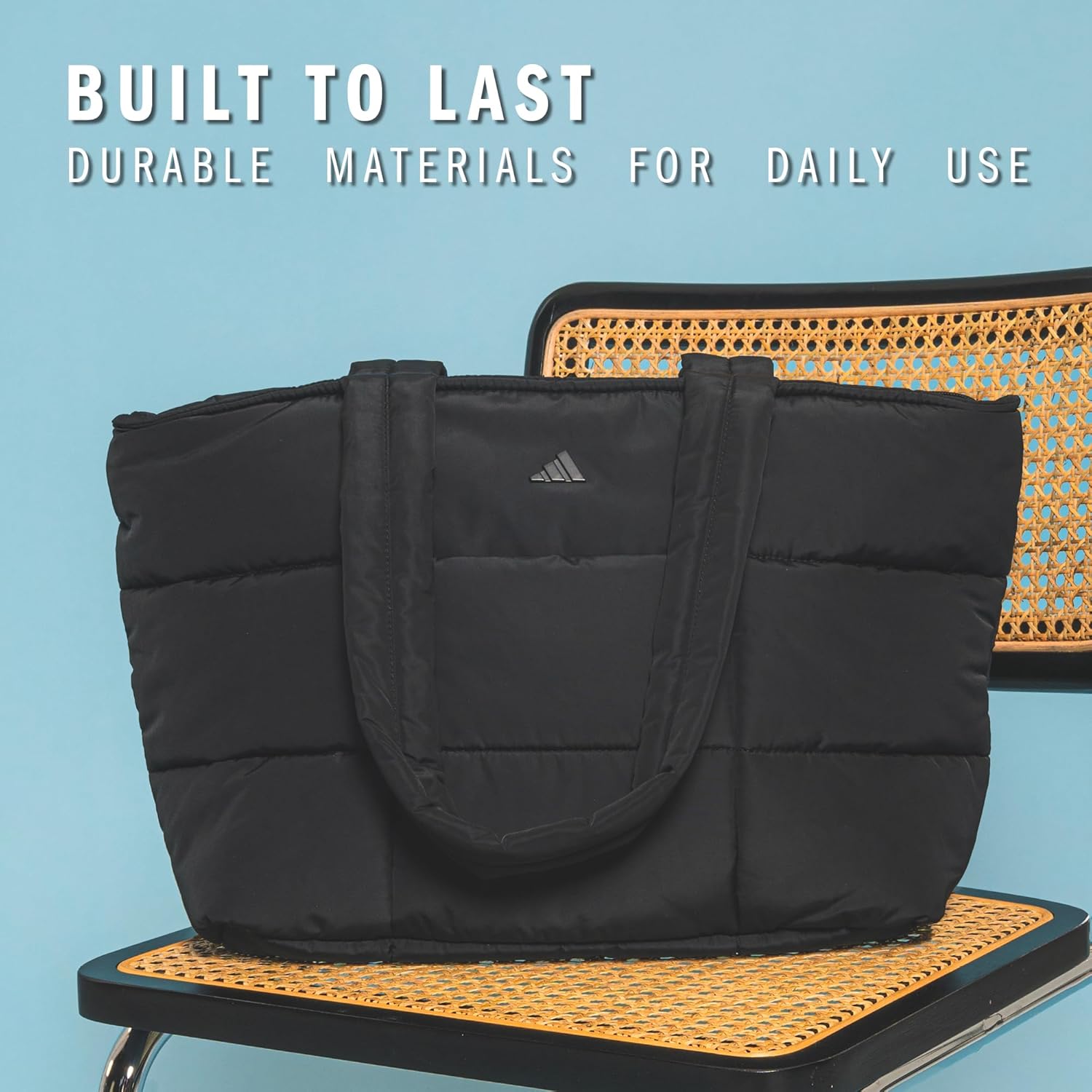 adidas Unisex Quilted Tote – Puffer Shoulder Bag - Image 6