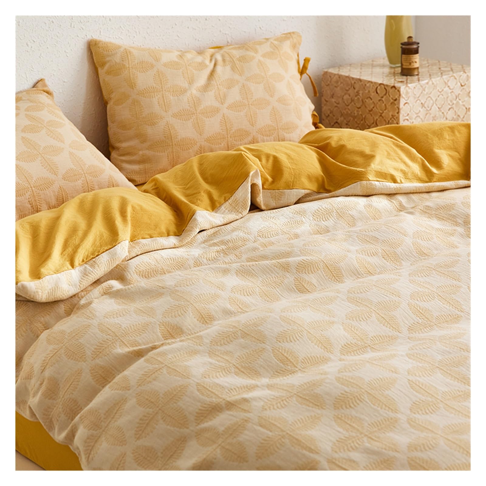 Housse de couette fermeture à nouer pratique en coton hypoallergénique