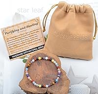 Vista 140 de MASSIVE BEADS Pulsera elástica de yoga hecha a mano con piedra natural, cristal curativo, energía, regalos para adultos unisex de 0.157 in, 0.236