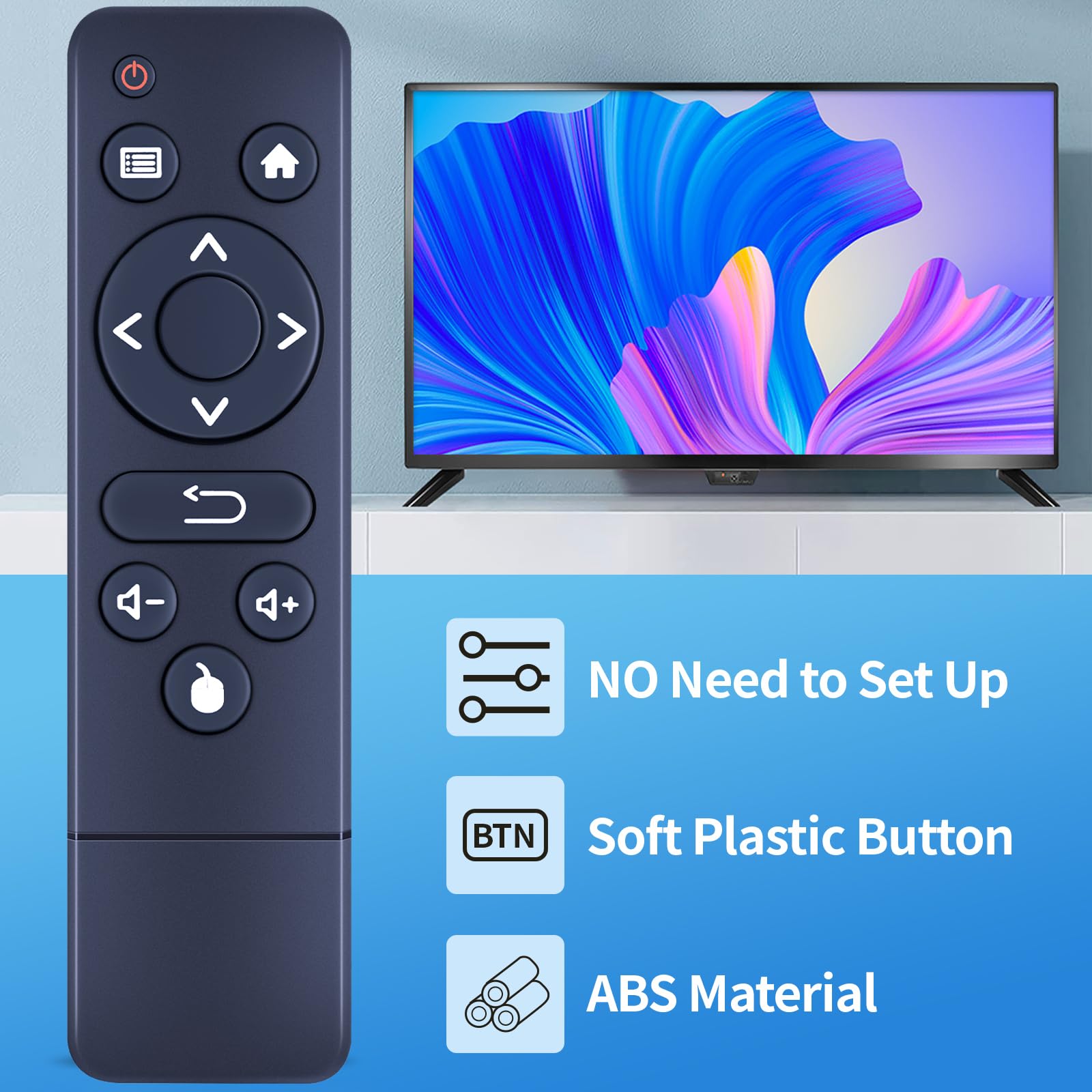 GOUYESHO New Replacement Remote Control for Android 10.0 TV Box H96 Max X3 H96 Mini Mx10pro MX1, Blue - Image 3