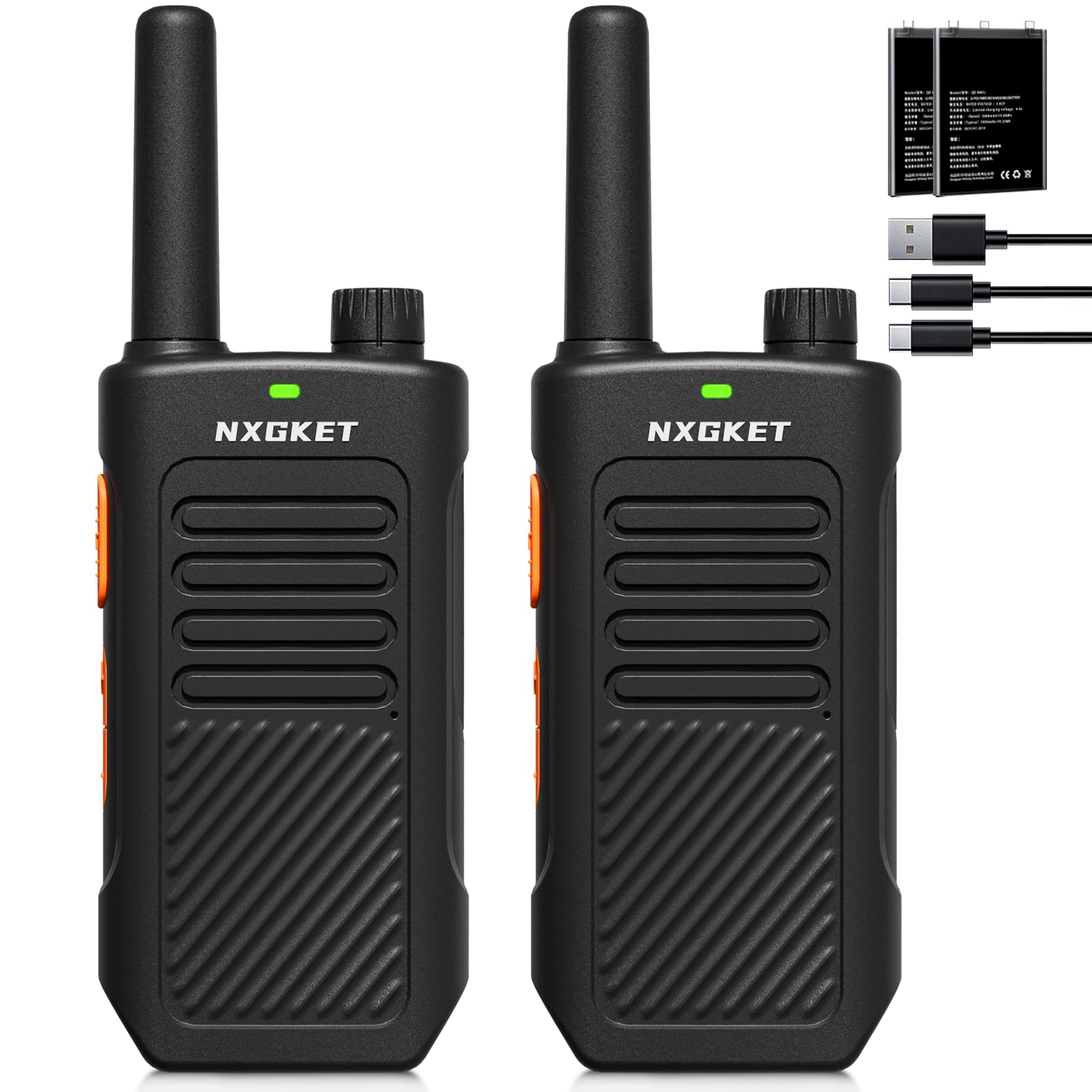 Walkie Talkies for Adults, 2 Pack Rechargeable Walkie Talkies Long Range Two Way Radios with 16 FRS Channels, 1500mAh Battery for Camping, Hiking and Cruises
