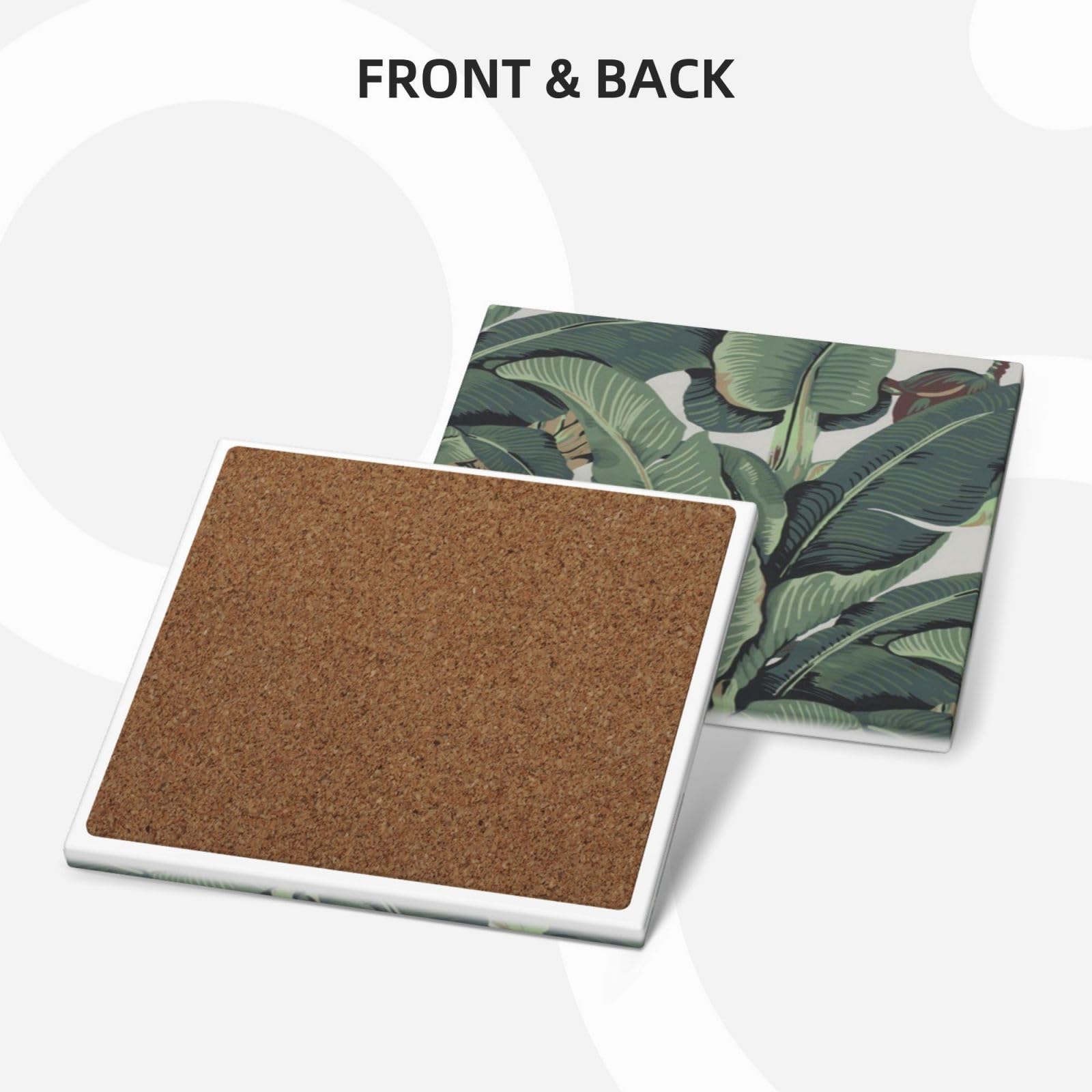 Sottobicchieri In Ceramica Assorbente - Set Da 6 Con Motivo Tropical Bird Of Paradise - Base In Sughero E Supporto Metallico - 4