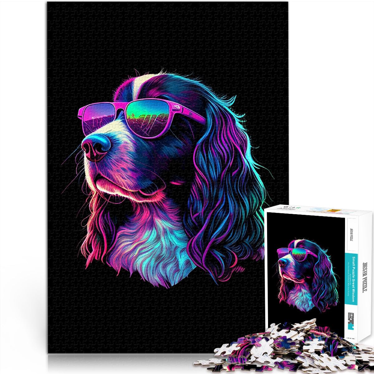 Jigsaws 1000 Pieces for Adults English Springer Spaniel Handgeschwindigkeitswettbewerb Perfekte Dekoration38x26cm