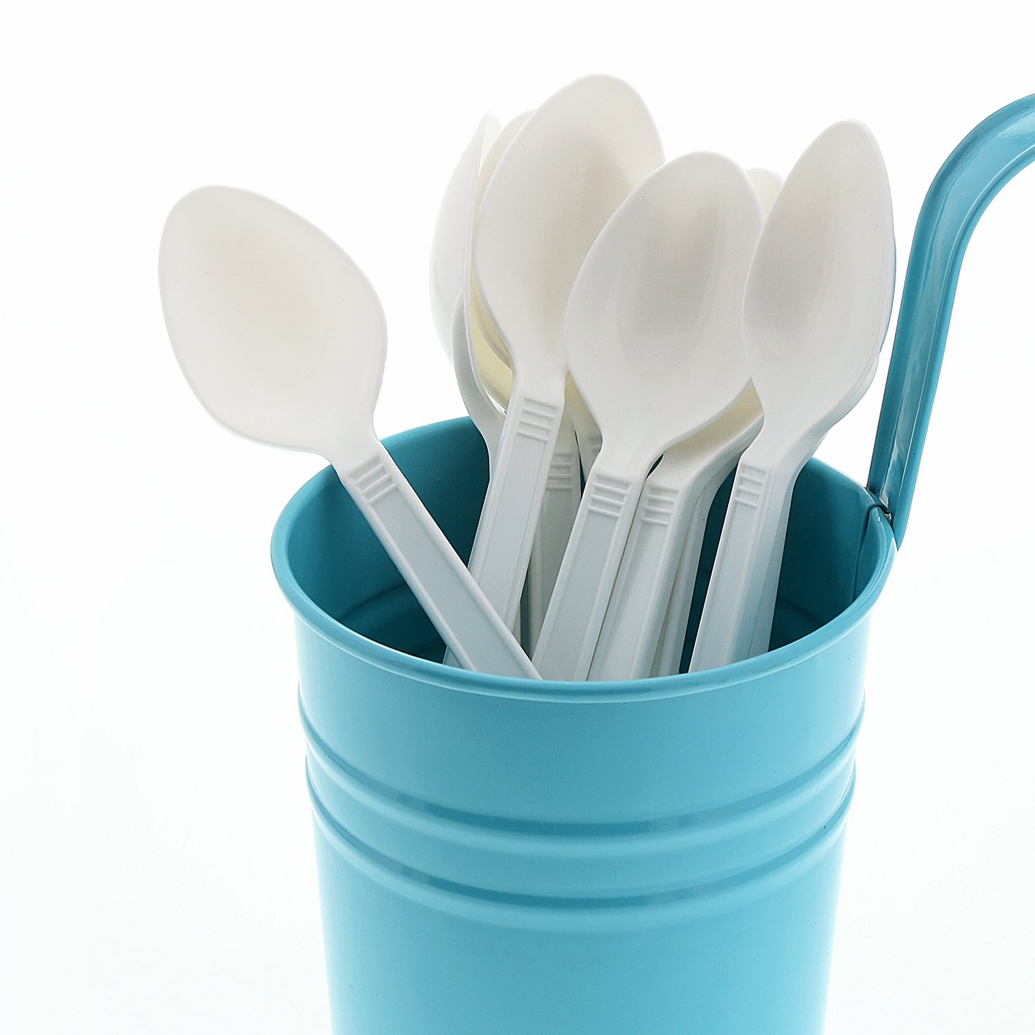 AmerCareRoyal Heavy Weight Unwrapped Disposable Polypropylene Plastic Teaspoons for Restaurants and Catering – Paper, White, Pack of 1000, Model P2505W-C