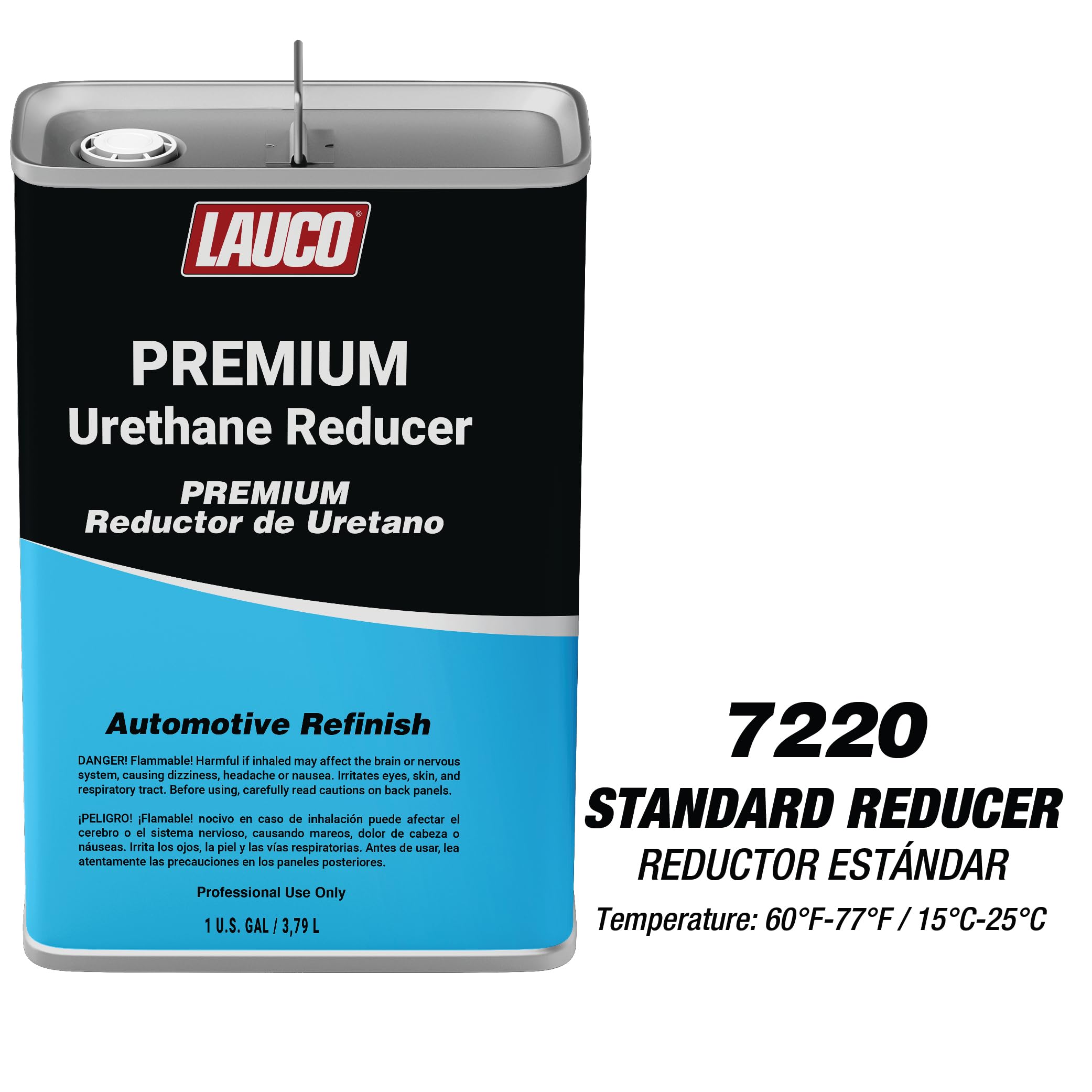 LAUCO Standard Urethane Grade Reducer (7220), 1 Gallon, 60°F - 77°F - for Automotive Paint and Industrial Paint Use - High Performance Automotive Grade