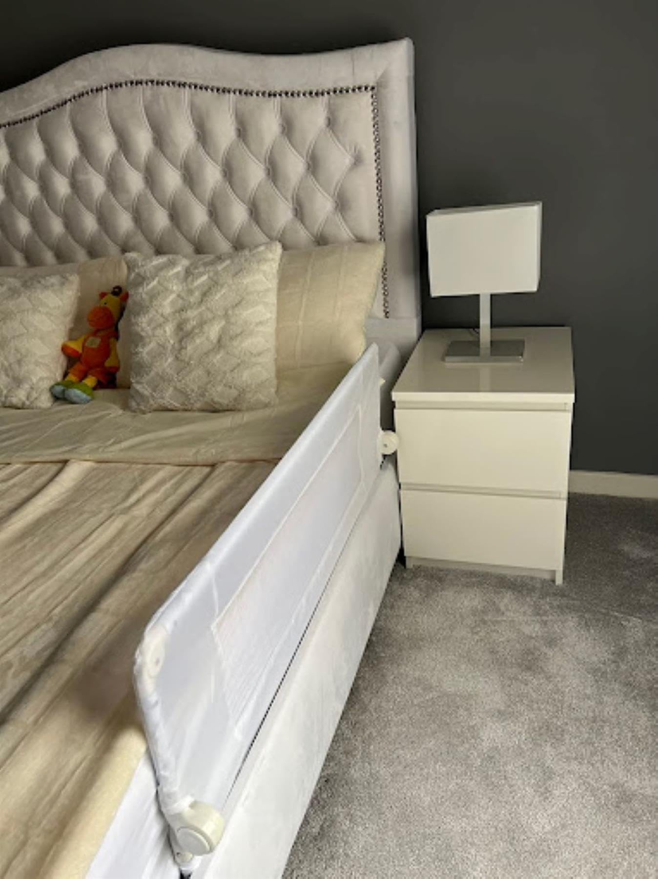 Safetots Barandilla de Cama, Blanca, 100cm de Ancho x 40cm de Alto, Protector de Cama para Niños Pequeños, Barrera de Cama