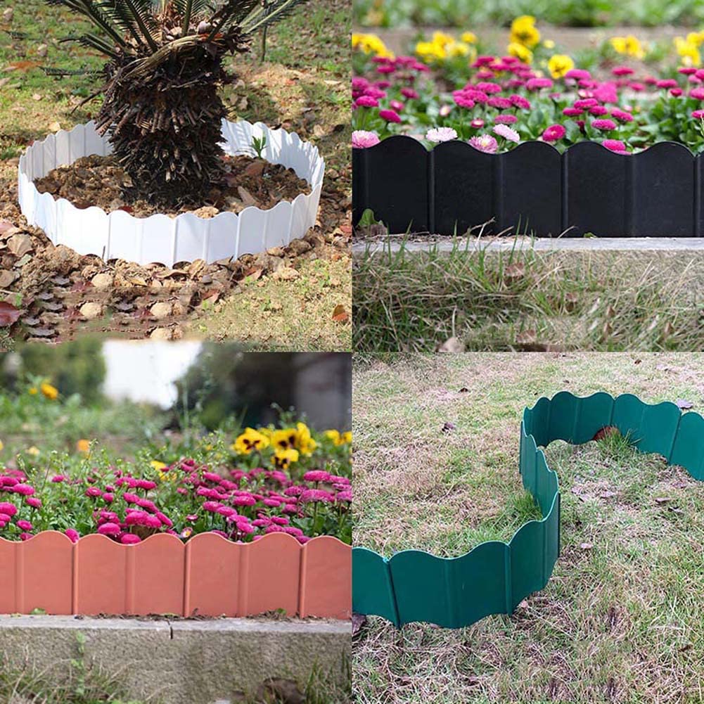 Bordo Paesaggistico In Plastica Marrone - 12,2 Metri Con 40 Paletti - Altezza 5 Cm Per Aiuole E Prati - 4