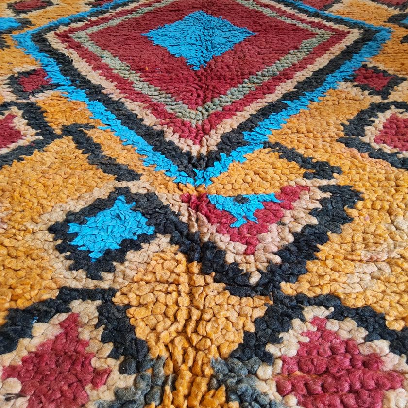 Générique Tifinagh Shop - Tapis Berbère Boujaad Authentique - Fait Main en Laine – 220 x 147 cm – Tapis Marocain Artisanal du Maroc
