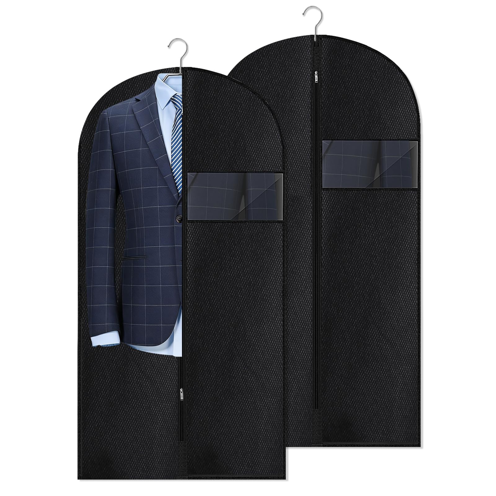 Guirnd Hanging Garment Bag 45 Inch Black Garment Covers with Zipper Garment Covers for Storage and Travel Hanging