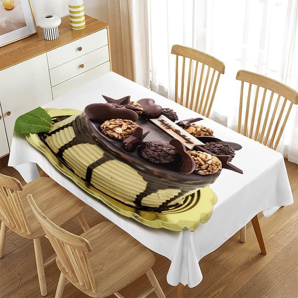 Prostokątny obrus 140 x 300 cm pastelowy deserowy, plamoodporna i zmywalna tkanina poliestrowa, ochraniacz na stół dla 8-10 osób, do użytku w kuchni, salonie, wewnątrz i na zewnątrz 6719v