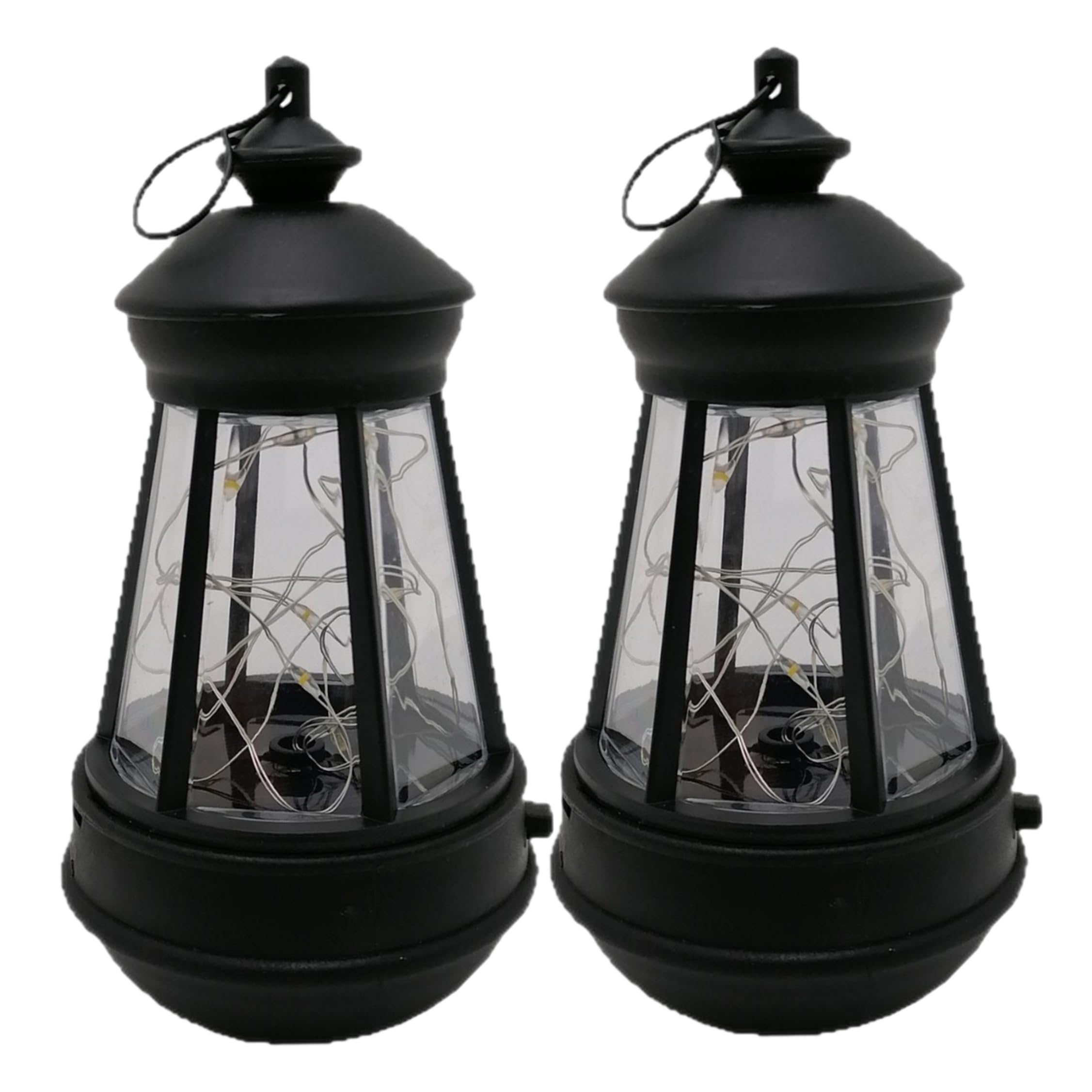 Uanqfegy Solar Pendant Light - 2 Pack IP65 Waterproof Hanging Lamp