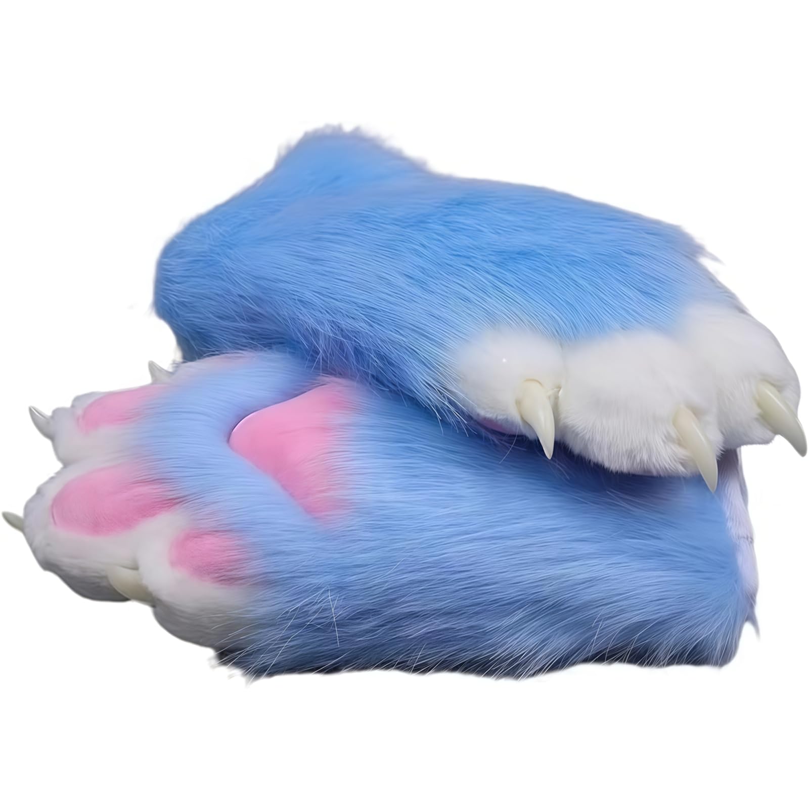 Fursuit paws gloves Multiple colors to choose from Furry claws Cosplay exhibition costumes Cat paw glove (sky blue, One Size) โ image 1