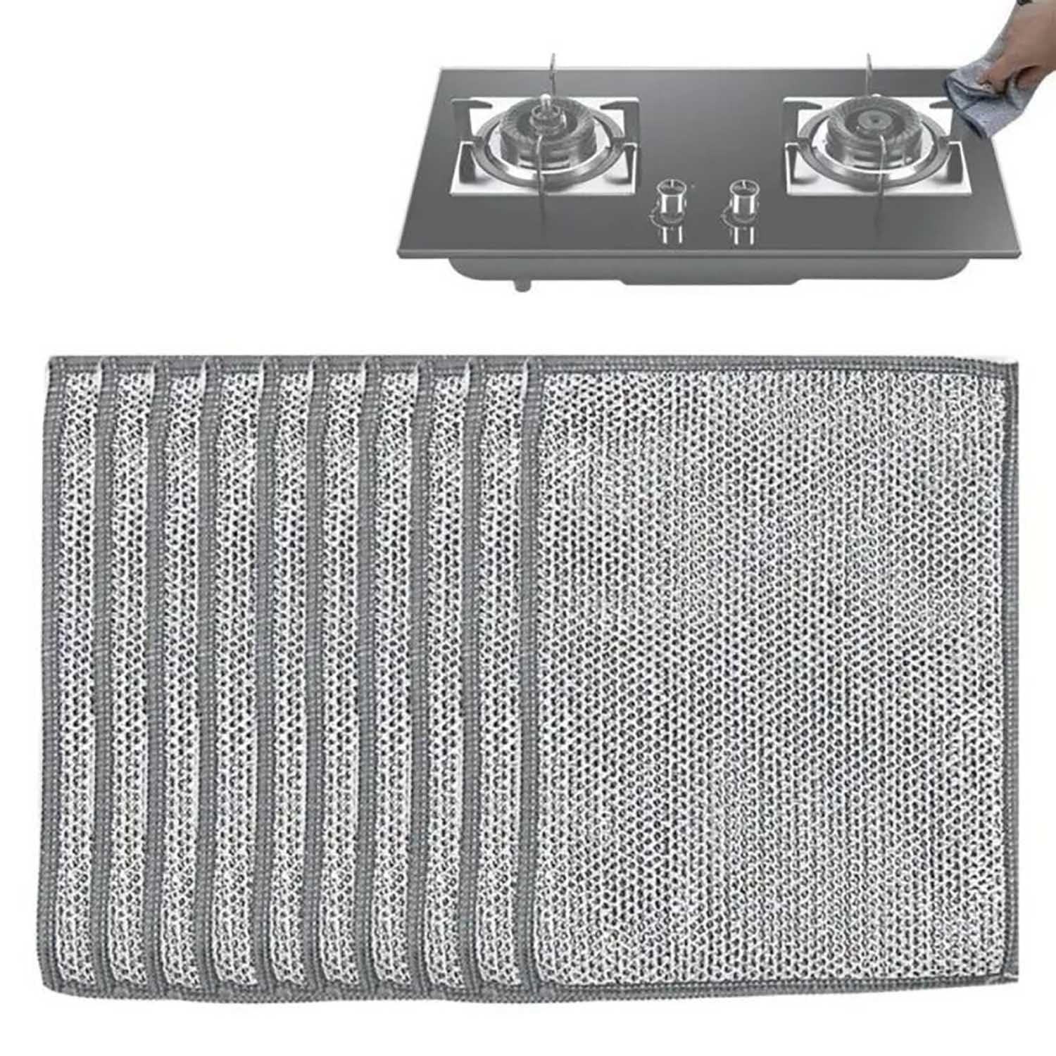 IMMUNOTRAXMultifunctional Non-Scratch Wire Dishcloth,Multifunctional Non-Scratch Wire Dishcloth for Wet and Dry (10Pcs)