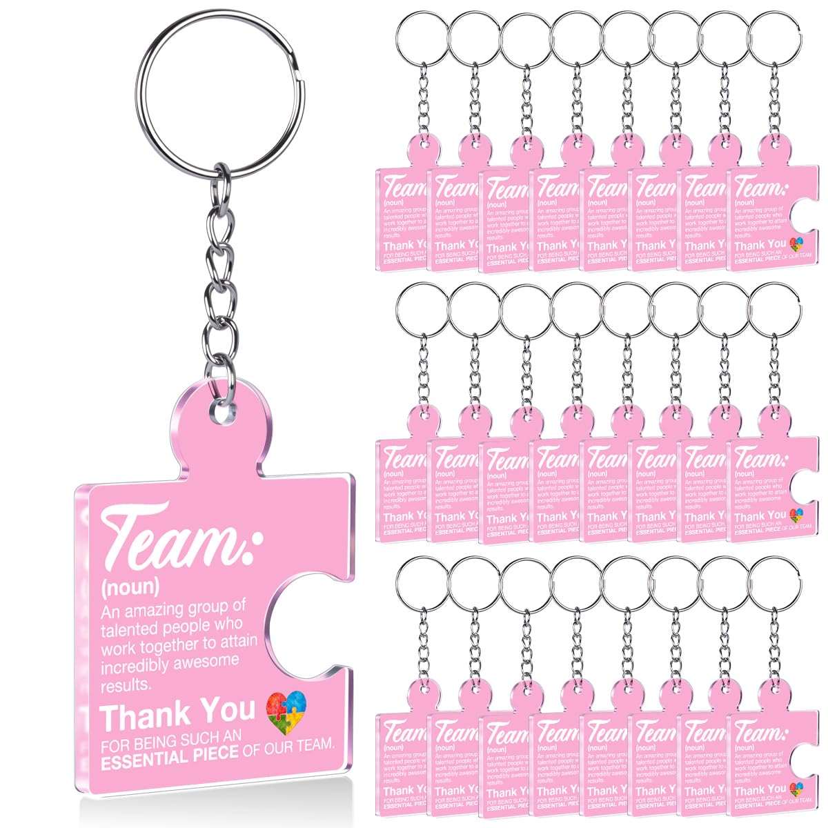 Team Appreciation Gifts Bulk Thank You Keychains for Coworkers