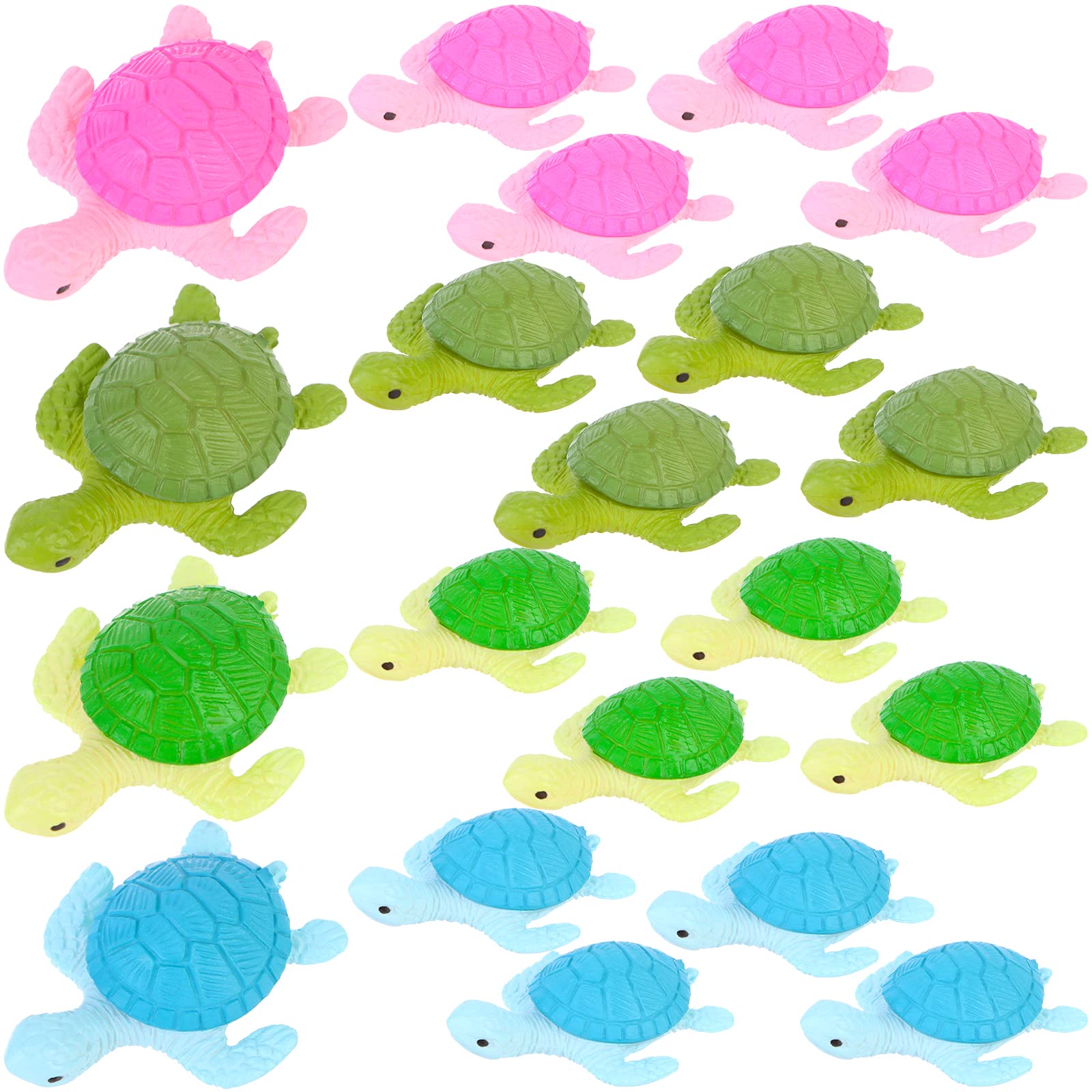 VAIPI 20 Pcs Miniature Sea Turtles Multicolor Sea Turtle Figures Ocean Animal Figurines for DIY Home Garden Office Fish Tank Party Favor Decorations (B)