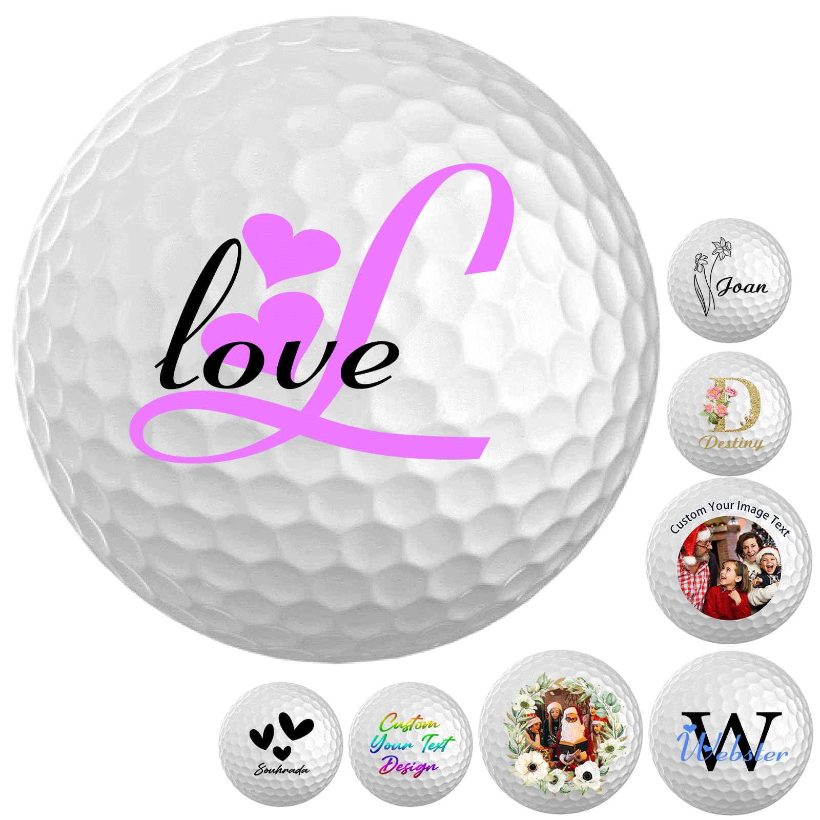 ShAxzHen Custom Golf Balls Personalized Golf Ball with Photo Logo Name for Men Women Customized Text