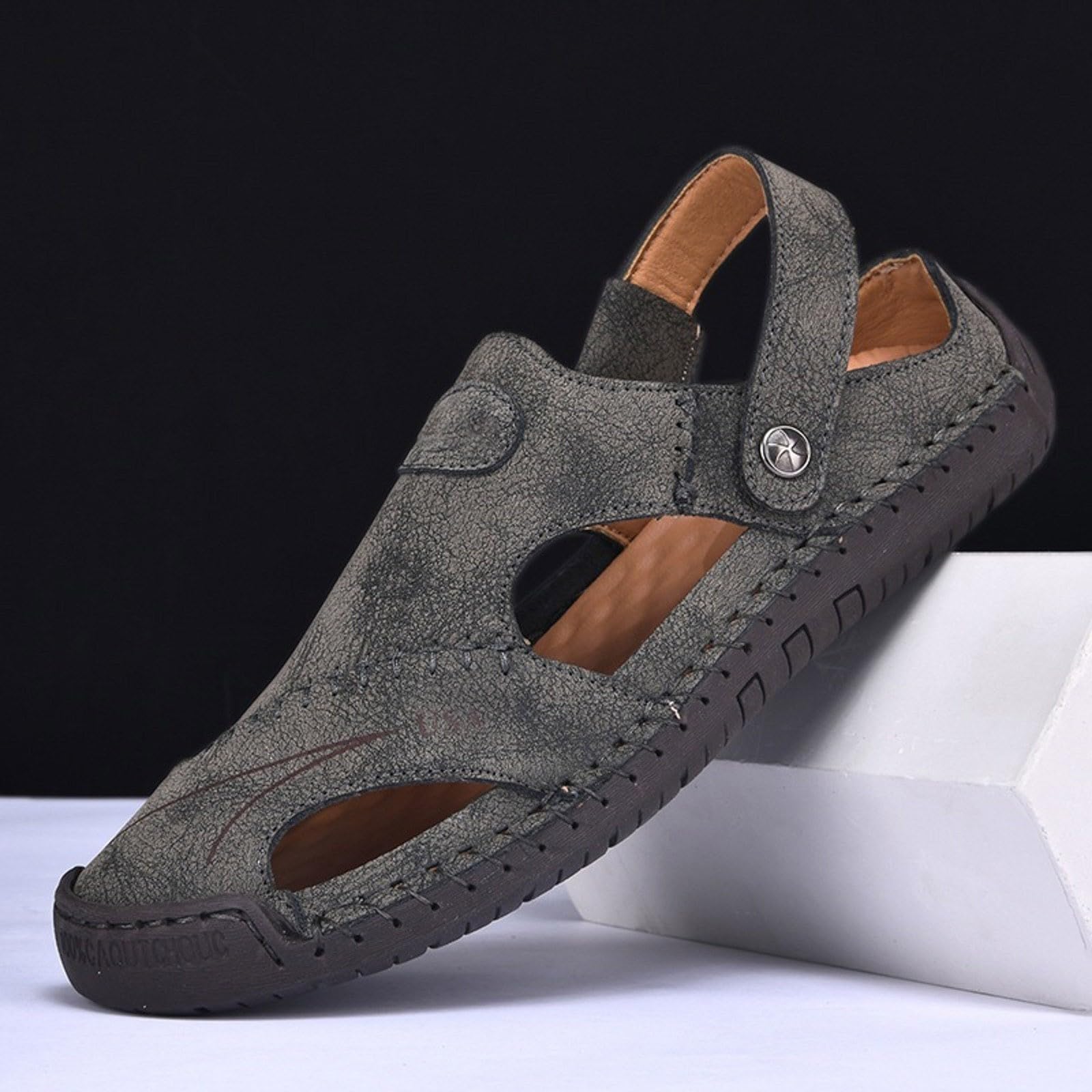 Sandalias Playa Hombre Suela de Goma Malla Transpirable con Bandas Ajustables Senderismo Casual Chanclas Piscina Zapas Calzado Sandalia Antideslizante Comodo para Vacaciones Natacion