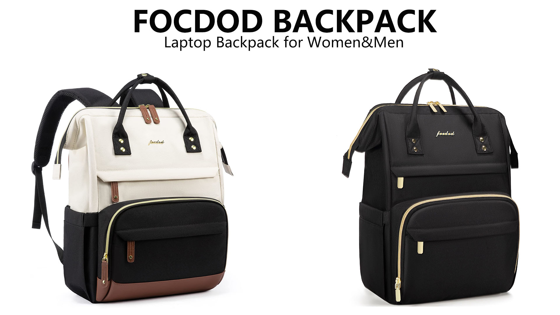 Focdod Laptop Backpack for Women Work: Travel Backpack for Teacher Nurse 15.6 inch Laptop Bag Large Capacity BackPack Purse College Bookbag Computer Back pack Casual Daypack for Business : Electronics