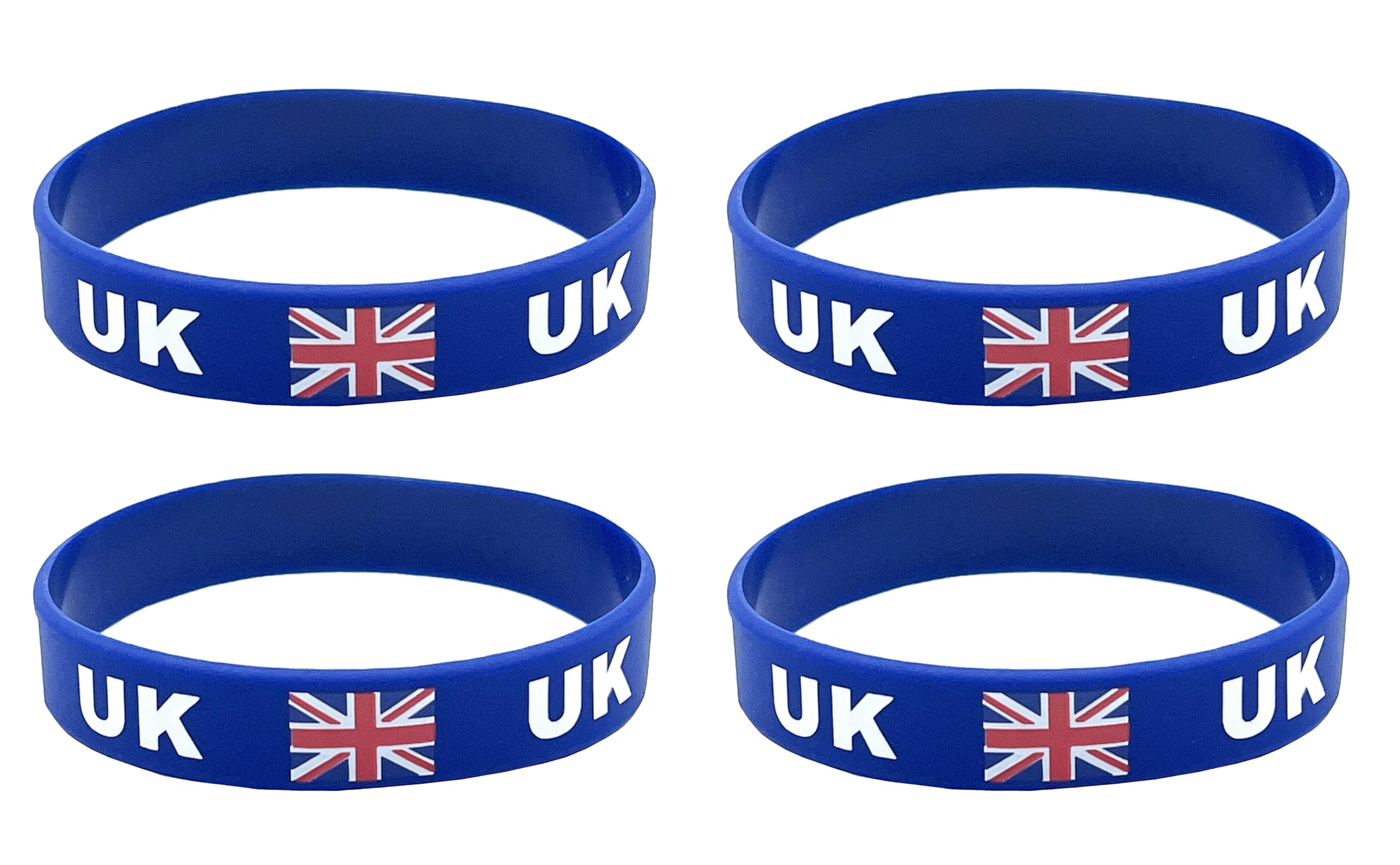 4 Pcs UK Britain Country Flag Rubber Bracelets, National Flag Silicone Bracelet, Rubber Wristbands Patriotic Decorations Gift