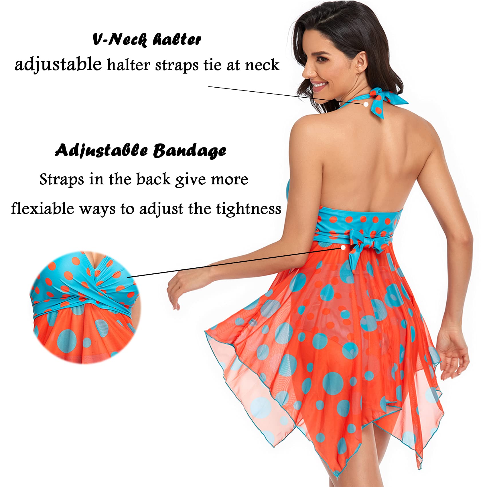 Donne Costume da Bagno Tankini Gonna Bikini Set Beachwear Push Up Halter Swimsuit da Mare Spiaggia Piscina