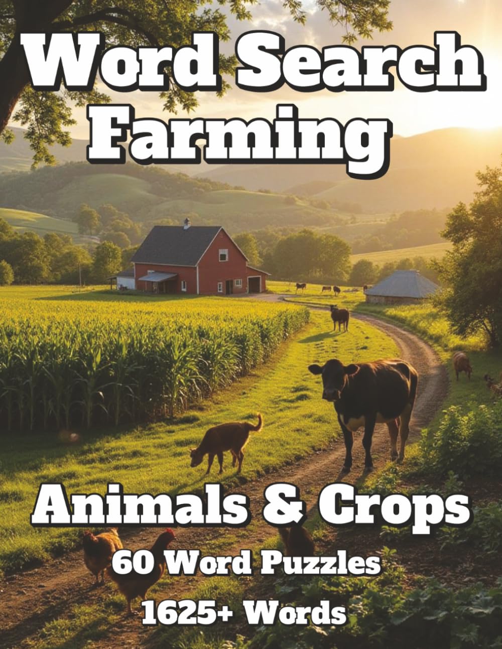Word Search Farming: Animals & Crops 60 Word Puzzles 1625+ Words (Americana)