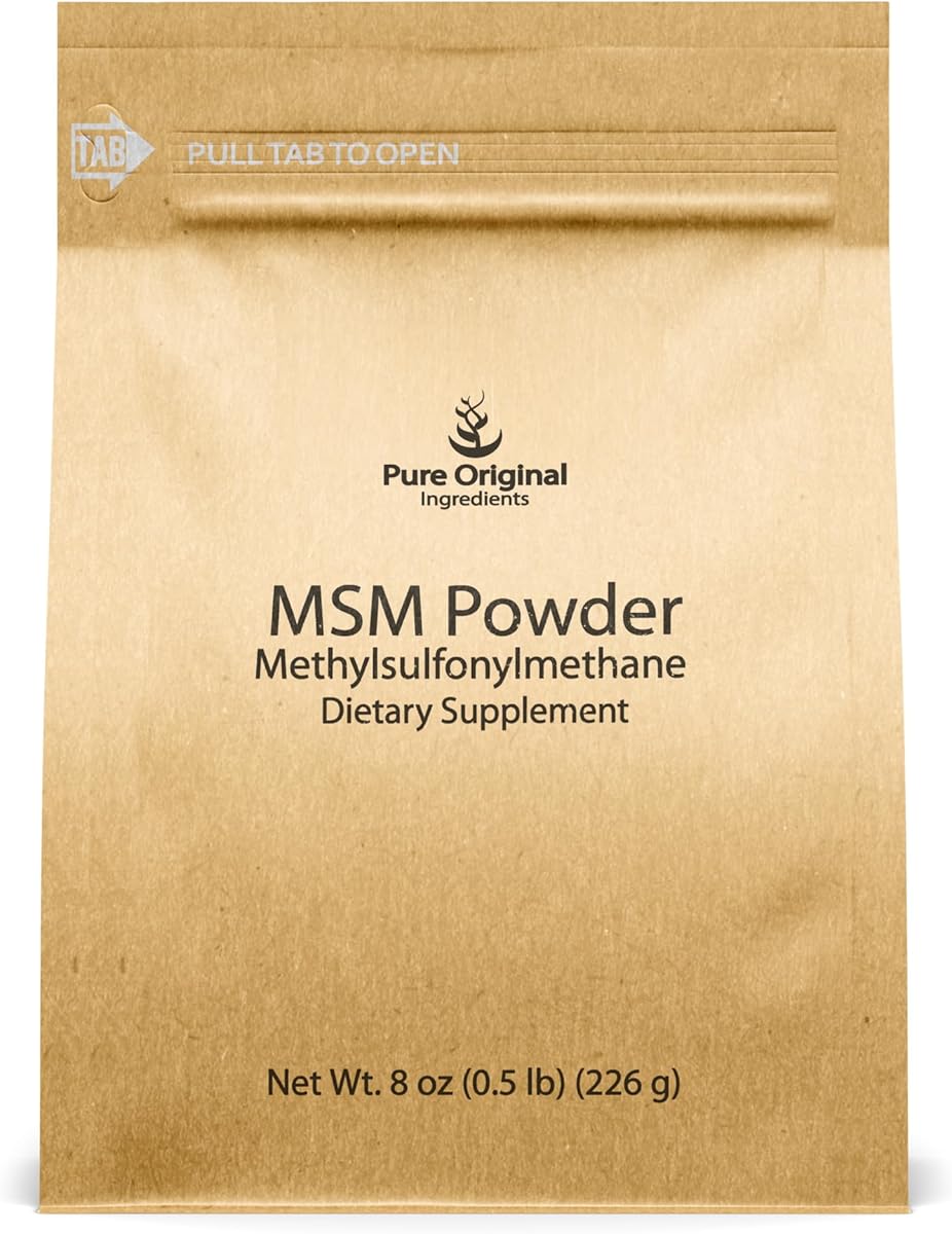 PURE ORIGINAL INGREDIENTS Methylsulfonylmethane (8 oz) MSM, Natural Sulfur, Dietary Supplement