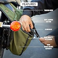Vista 3 de Nomad USA - Alforjas de lona para motocicleta, ajuste universal fácil y rápido, colocación por encima (Negro)