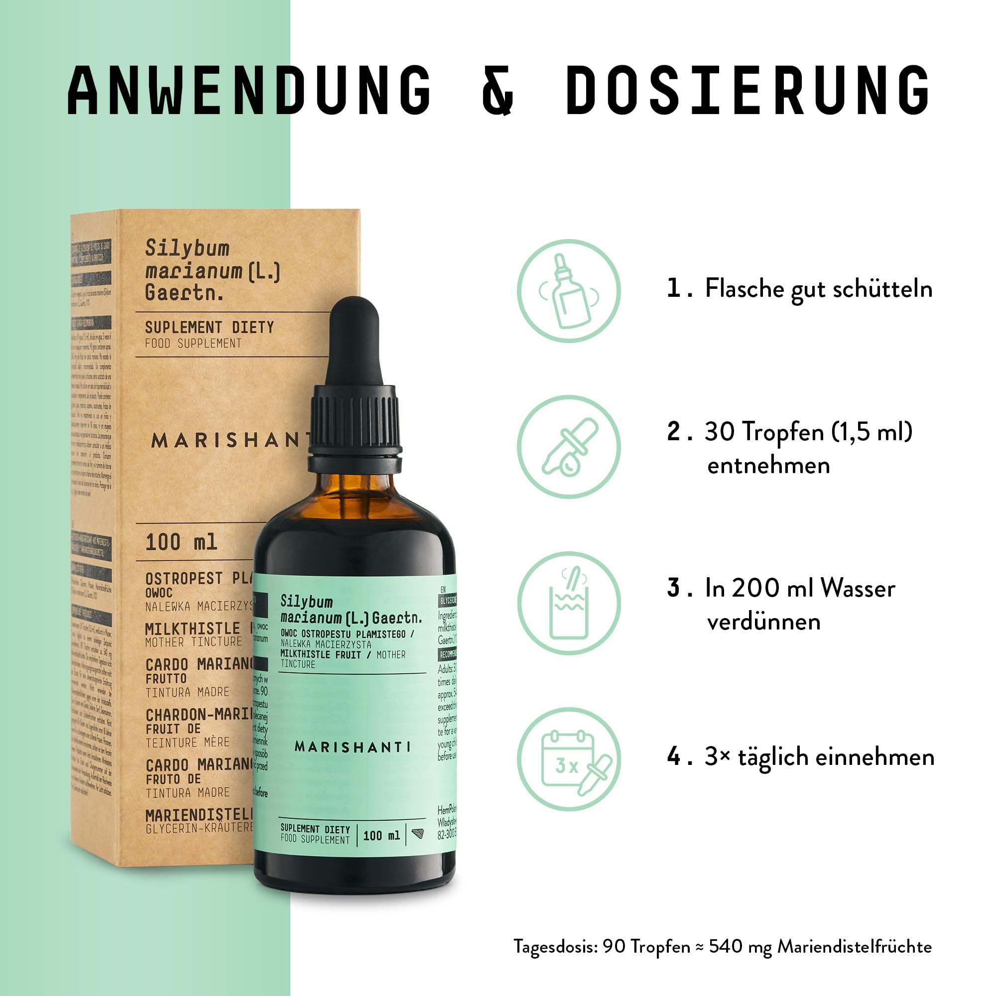 Mariendistel Kräuterextrakt Alkoholfrei - Tropfen 100 ml