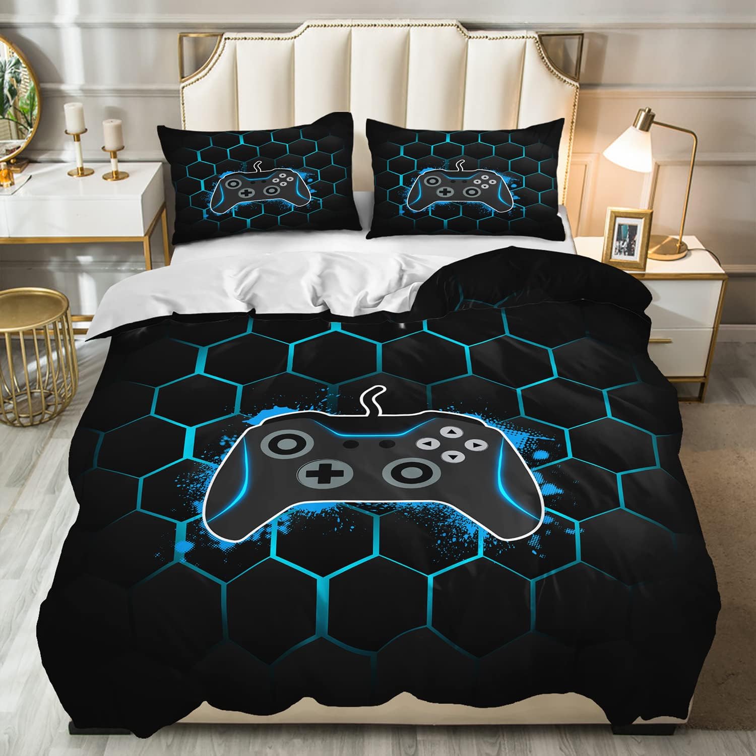 Amazon.com: AILONEN Gamer Bedding Sets for Boys, Gaming Duvet Cover Set ...