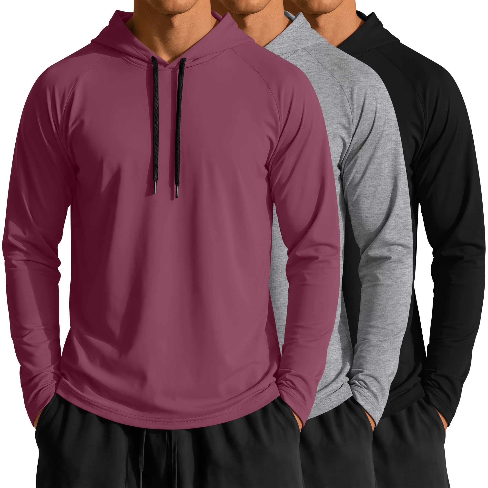 3 Pack Mens Big and Tall Long Sleeve Pullover Hoodies