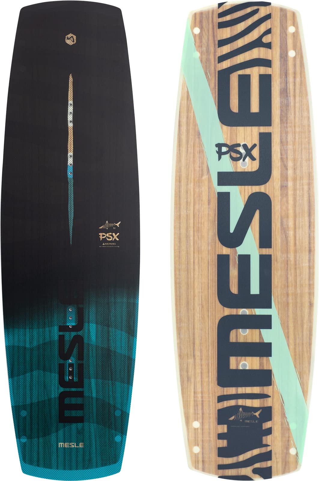 MESLE Wakeboard PSX, 4 Channels, Flex Wakeboard für Cable Park & Obstacles, Slider Base, Jugendliche & Erwachsene, Seilbahn Board für Fortgeschrittene & Pro Rider
