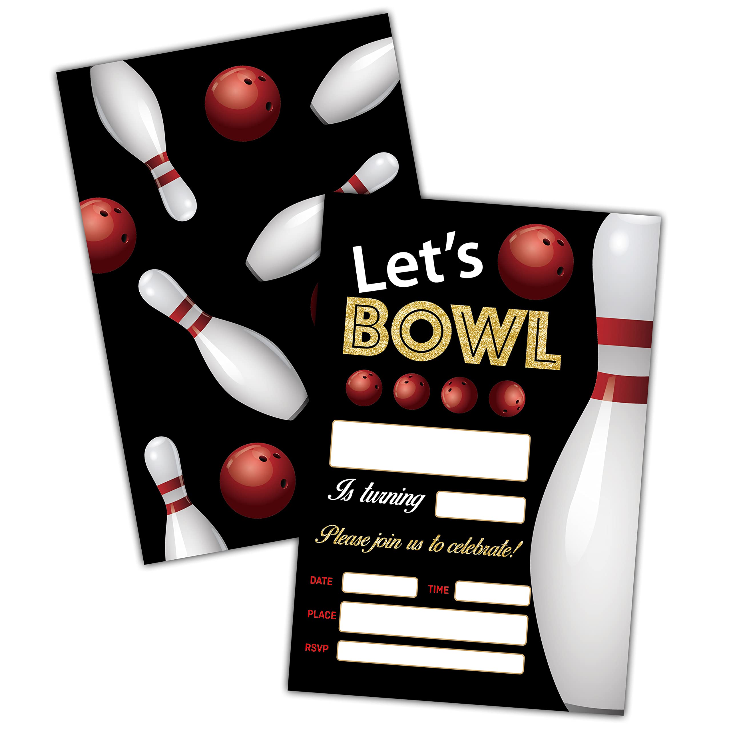 Printable Girls Bowling Party Invitations