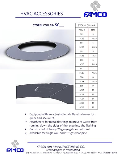 Miniatura 3 de Collar de tormenta de metal (6 pulgadas)