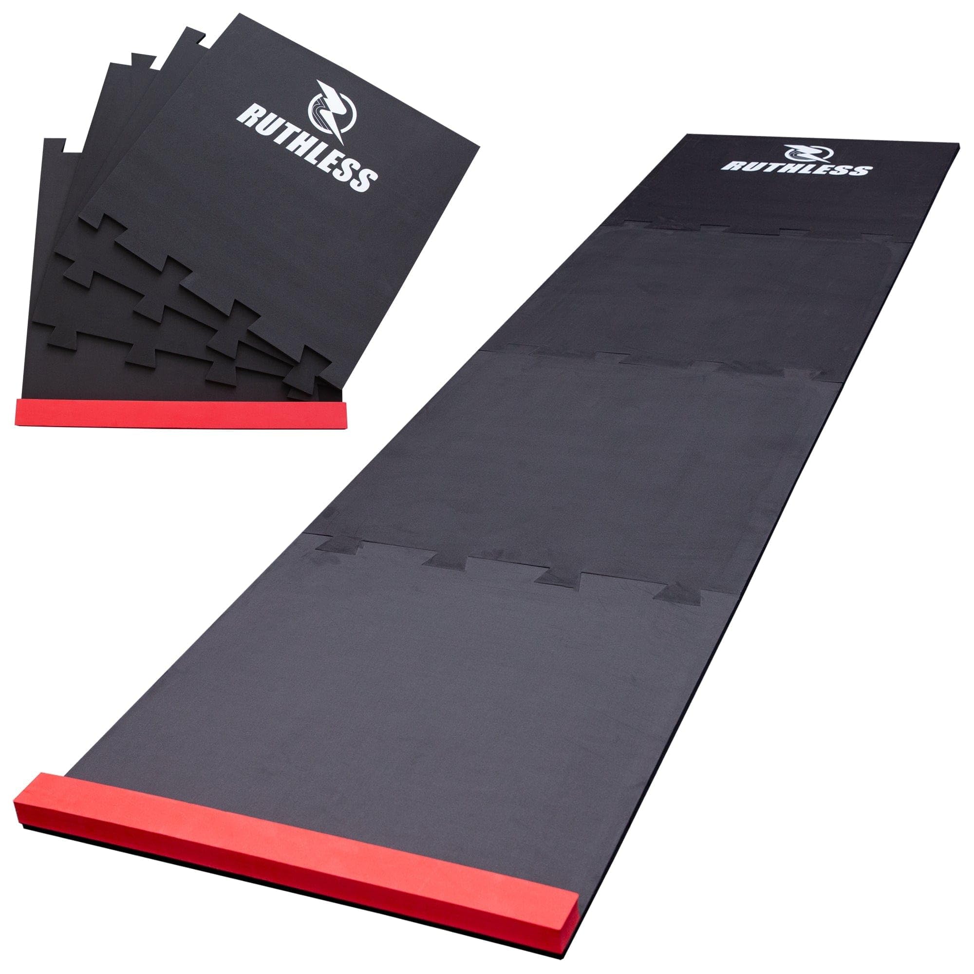 Ruthless | Puzzle Foam Dart Mat for Beginners and Professionals | Black & Red | 60 x 237cm.