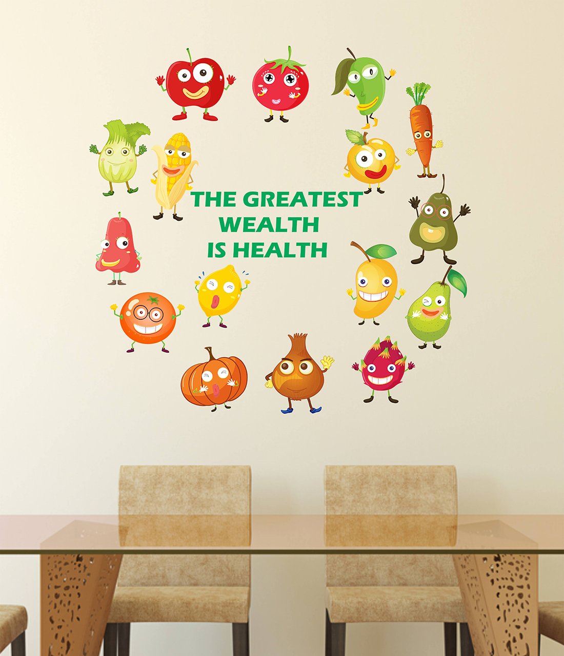 Wallstick The Greatest Wealth is Health wallsticker (Vinyl 80 cm x 75 cm)-image-19