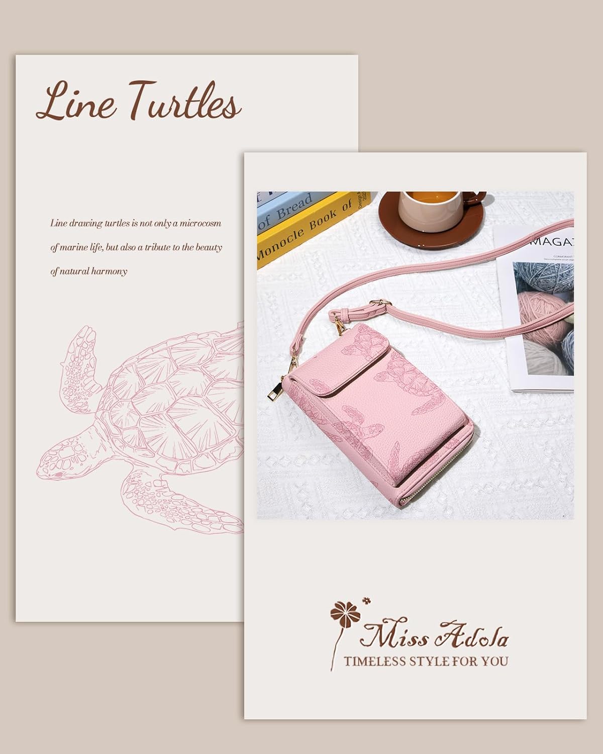 Miss Adola Cute Small Crossbody Purse Cell Phone Bags for Women - Leather Cellphone Wallet Purse with Shoulder Strap - Image 2