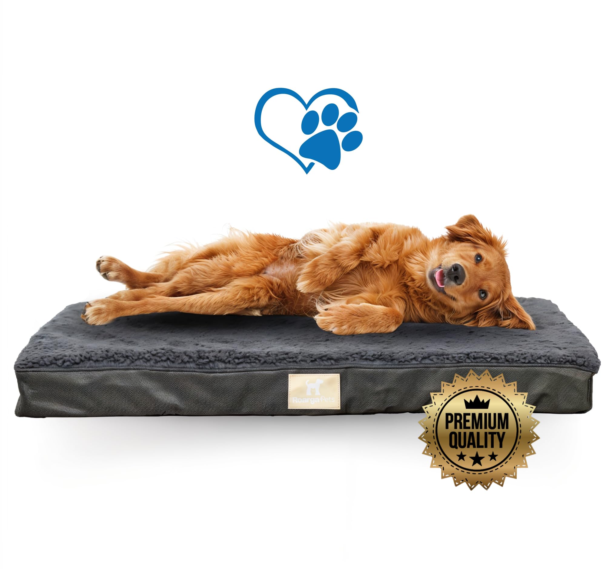 ROARGA PETS Cama Perro Grande Gris Talla XL 112x82x8 CM Cama Perro Verano Cama Fresca para Perros Cama Ortopedica para Perros Cama de Perro Grande Cama Viscoelastica para Perros Cama Perros Antiestres