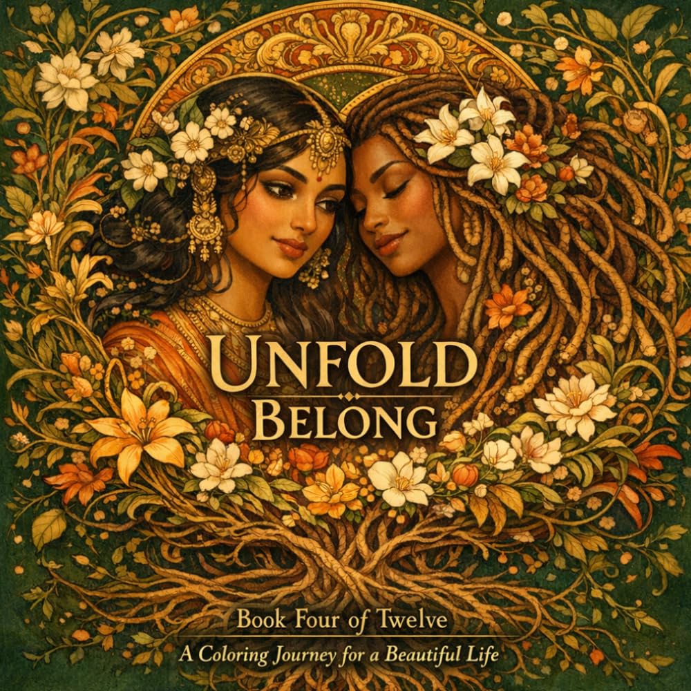 Belong: An Art Nouveau Coloring Book for Adults with Connection Exercises and the Science of Belonging — 40 Illustrations and 10 Activity Pages (UNFOLD)