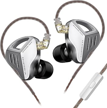 KZ ZVX Earphone, Wired 1DD In-Ear Earphones, Earphones with Microphone, Gaming Earphones PS4 PS5 Compatible, In-Ear Monitor, Wide Dynamic Range and Ultra Low Distortion, Enhanced Bass, Aluminum Alloy