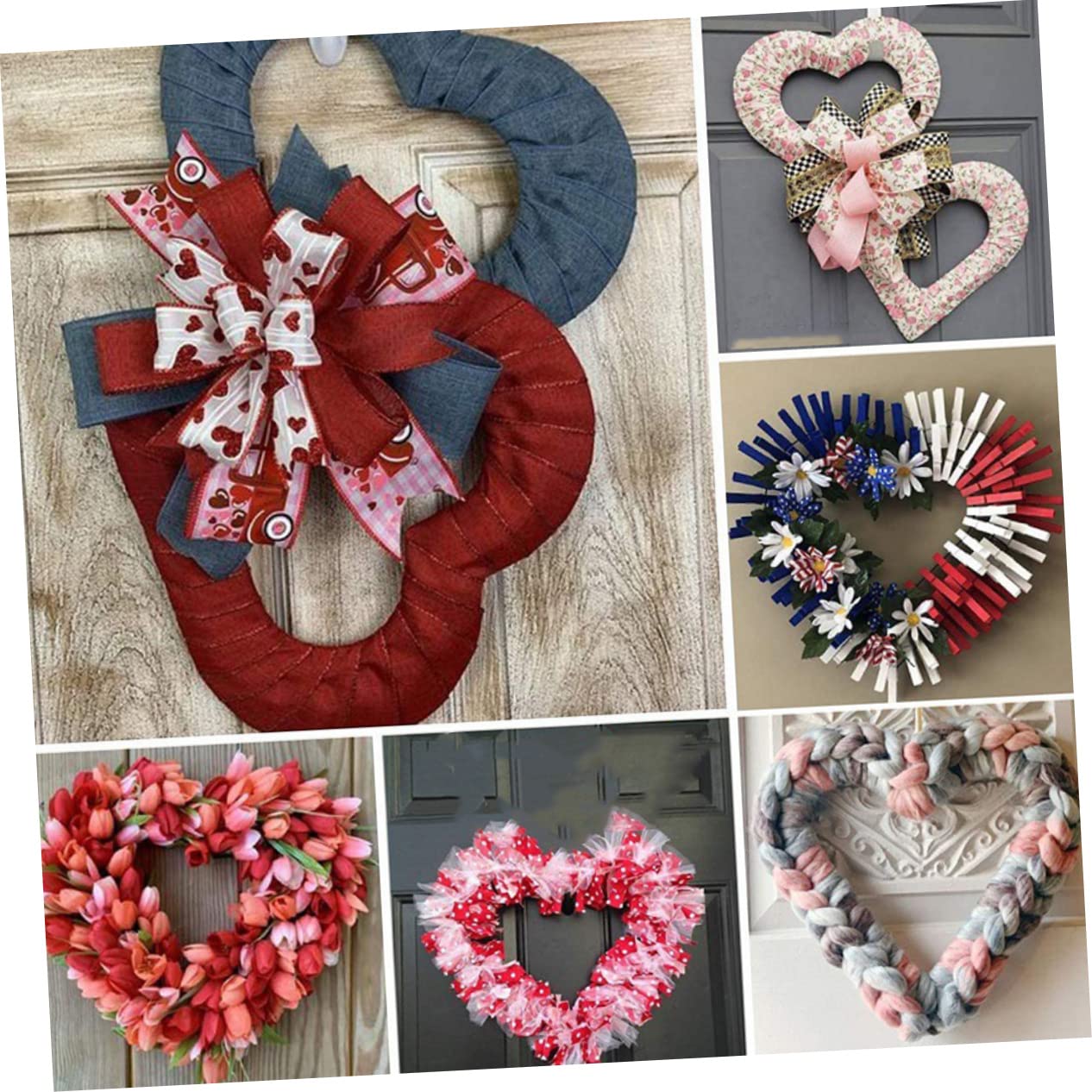 Cabilock 2 Sätze Kranz Gold Flaggen Quastengirlande Heimwerken Wanddekoration Aus Korbgeflecht Künstliche Blüten Artificial Flower Гирлянда Eisenrahmen Girlande DIY Rahmen Green 4 Stück * 2