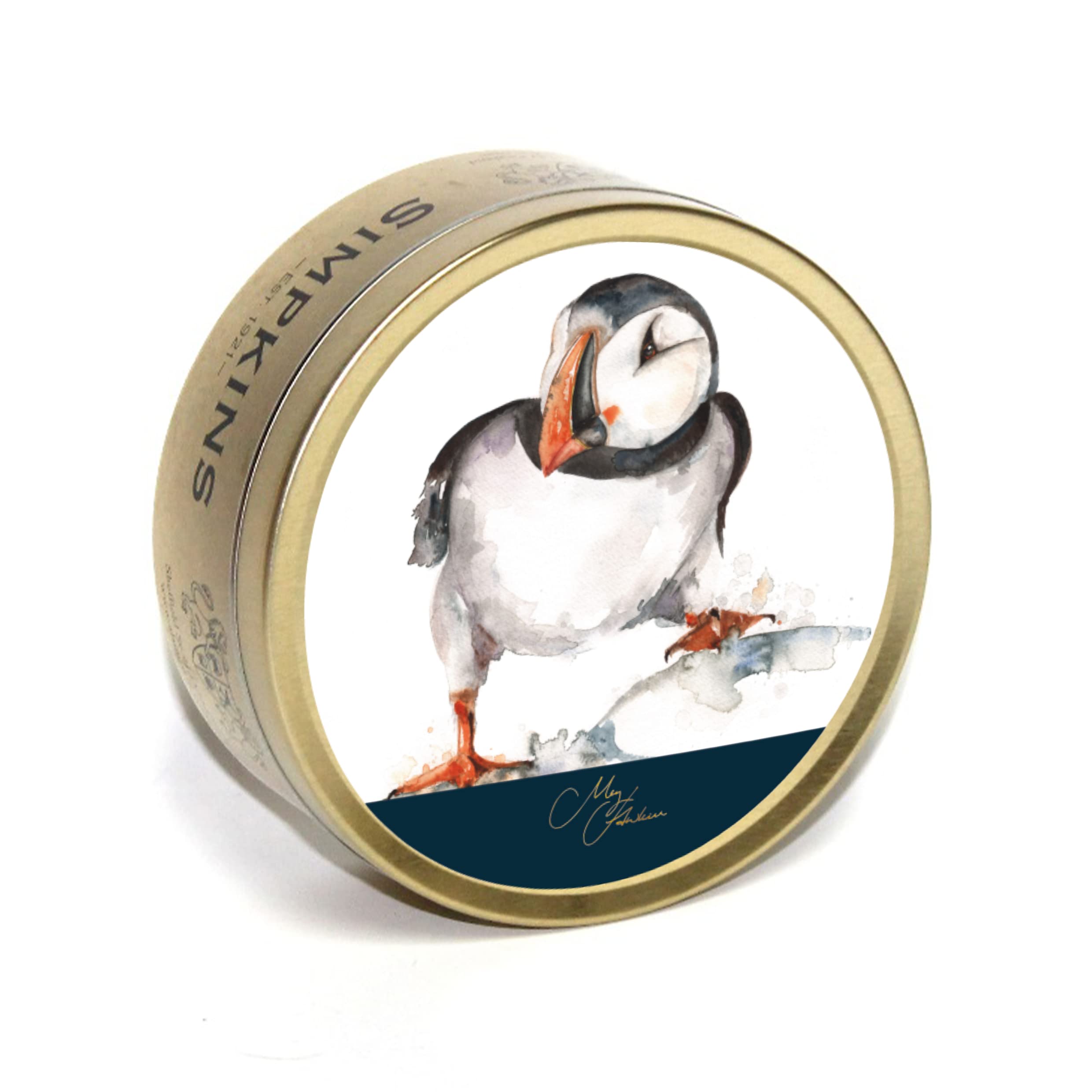 Simpkins - Meg Hawkins - Puffin Tin with Mixed Fruit Drops - Travel Sweets 175g - Pack of 1