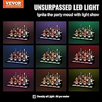 Vista 2 de VEVOR Pantalla de botella de licor con iluminación LED, 3 niveles de 30 pulgadas, compatible con USB, estante iluminado de bar para el hogar