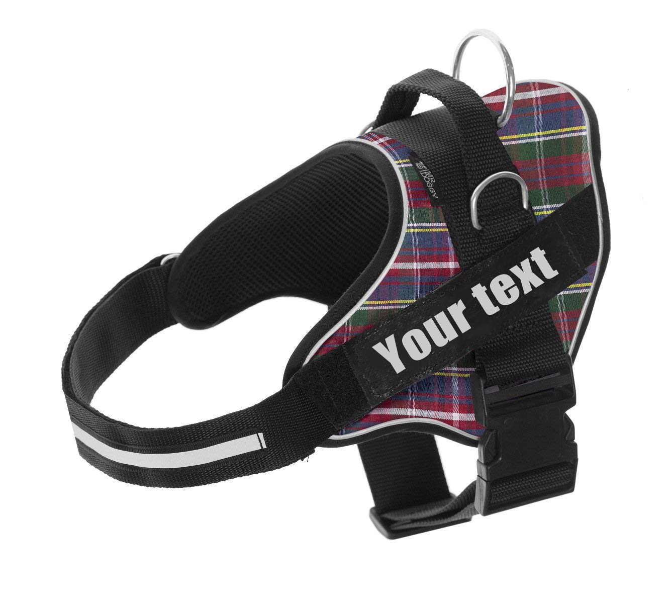 MR. DOGGY Personalized Dog Harness, Reflective & Durable, Includes 2 Custom Name Patches, Adjustable Harness for Small to Large Dogs (Scottish, M Chest 21-27in) — image 1
