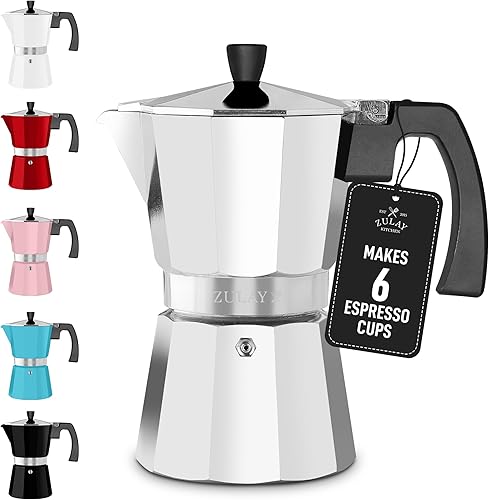 Miniatura 12 de Zulay Moka Pot - Cafetera para estufa de café expreso, a prueba de fugas, acero inoxidable, fácil de limpiar, mango y perilla resistentes al calor,
