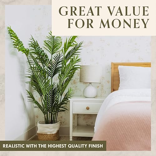 Miniatura 4 de Palmera artificial, plantas artificiales para decoración del hogar en interiores, plantas falsas altas para oficina, planta de palma artificial y