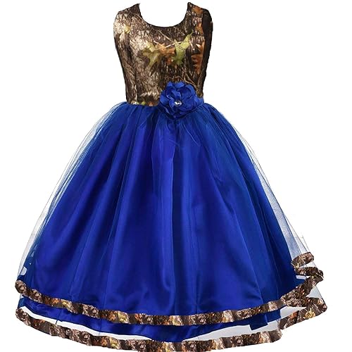 DINGZANCAMO Princess Flower Girl Dress Camo and Tulle Banquet Birthday  Party Gowns