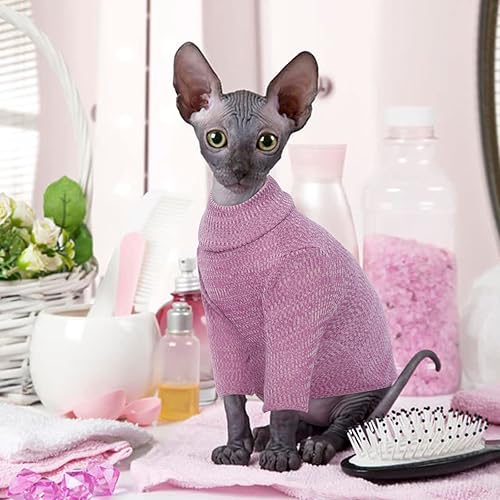 Miniatura 7 de Bonaweite Sphynx - Ropa para gatos, suéteres de gato solo para gatos, suéteres de cuello alto Sphynx para gatos, ropa de gato solo para gatos,