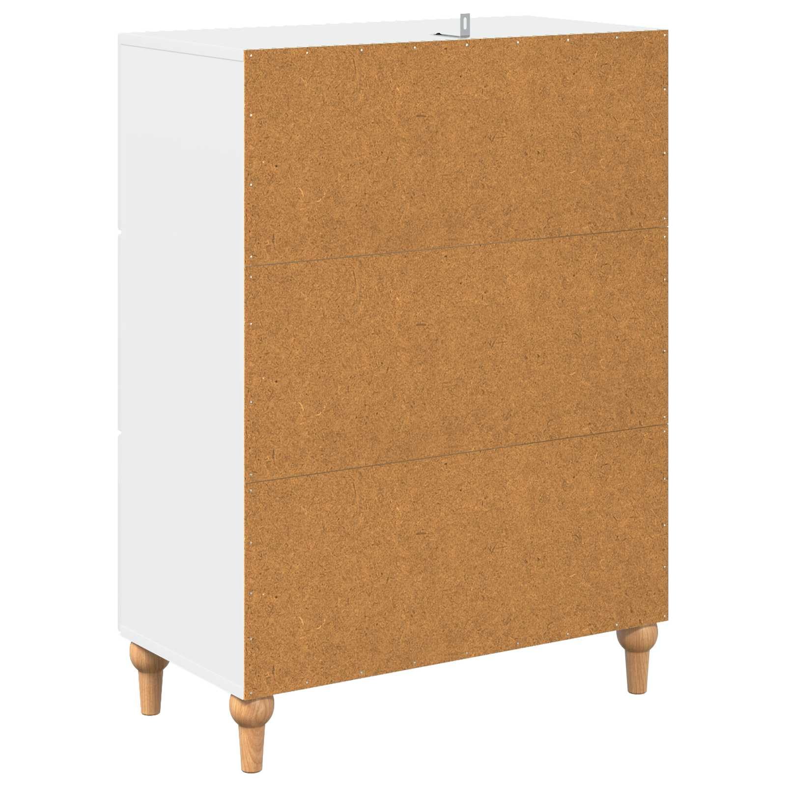 Cassettiera bianca con 3 cassetti, cassettiera moderna, 66 x 34,5 x 90 cm, in legno, sottile, per soggiorno e corridoio, armadio multiuso senza tempo