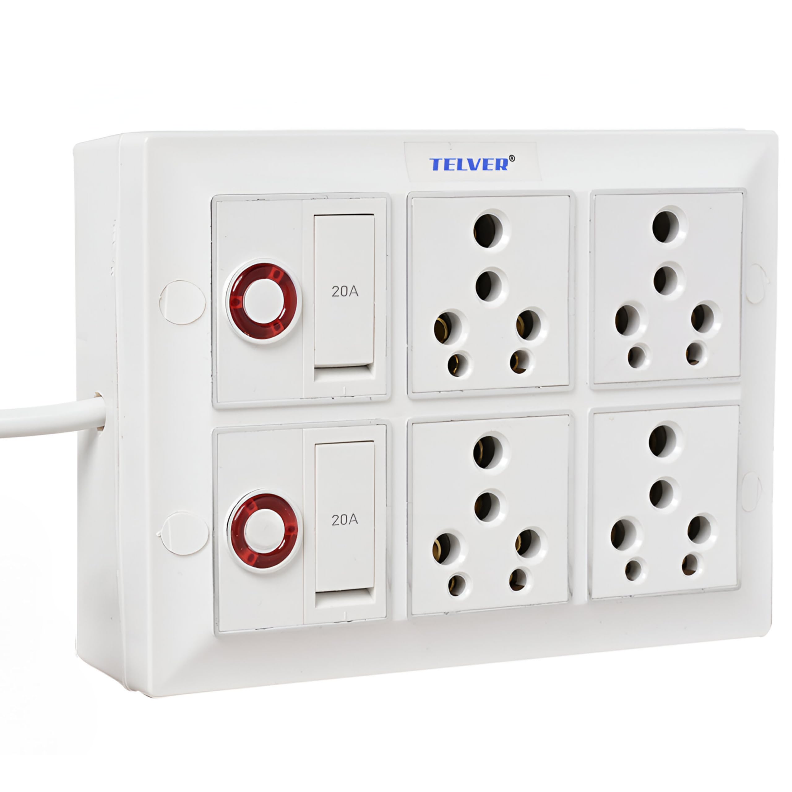 Telver Extension Board 16 Amp Porcelain Big Socket with 20 Amp Porcelain Switch with Indicator 1.5 Sq.mm Pure Copper Heavy Duty Long Wire Big Size Plug for Heavy Home Appliance (5 Meter Long Cord) (B0CZM4SMMD) Amazon Price History, Amazon Price Tracker